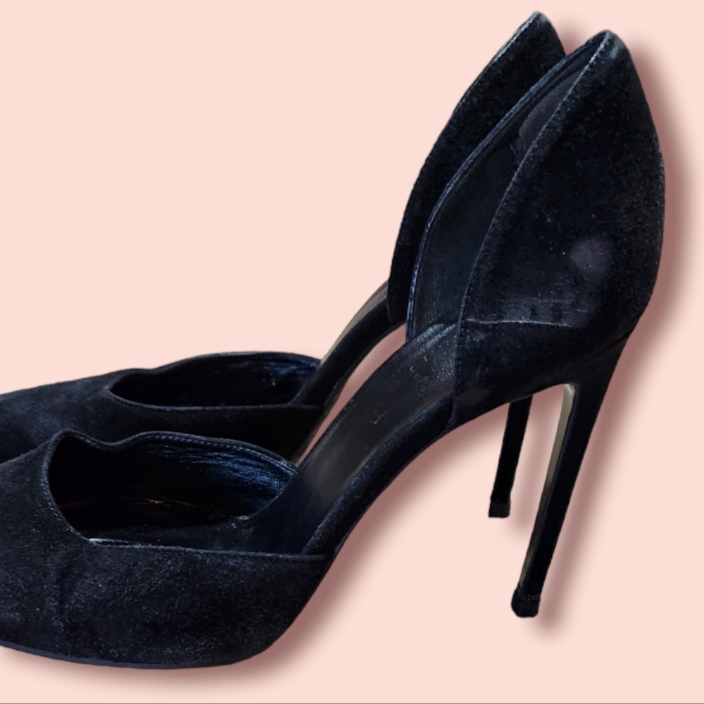 Saint Laurent Suede Black 105 D'orsay Escarpin Pumps Heels YSL - Picture 8 of 8